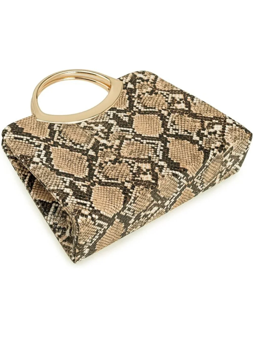 👜Women's Snake Beige Small Dressy Evening Handbag Circle Handle Elegant Purse